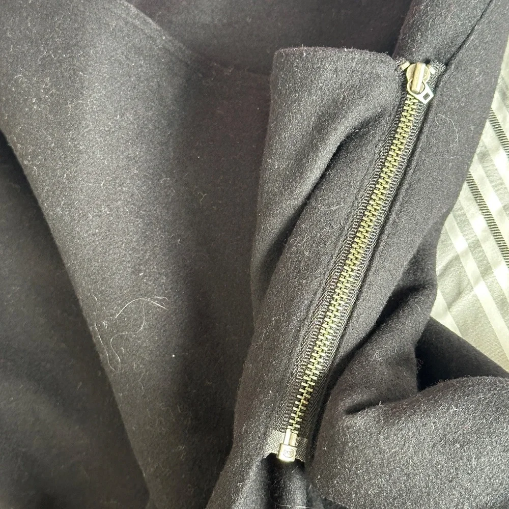 Garnet Hill Wool Cashmere Blend Black Wrap Skirt Size14 Winter - Picture 3 of 6